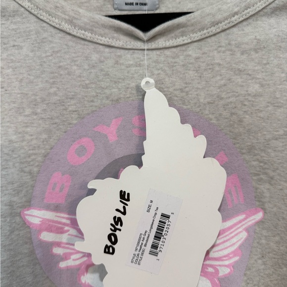 NWT Boys Lie Blindsided Fair Play Cropped Shirt | Size M - Picture 8 of 8